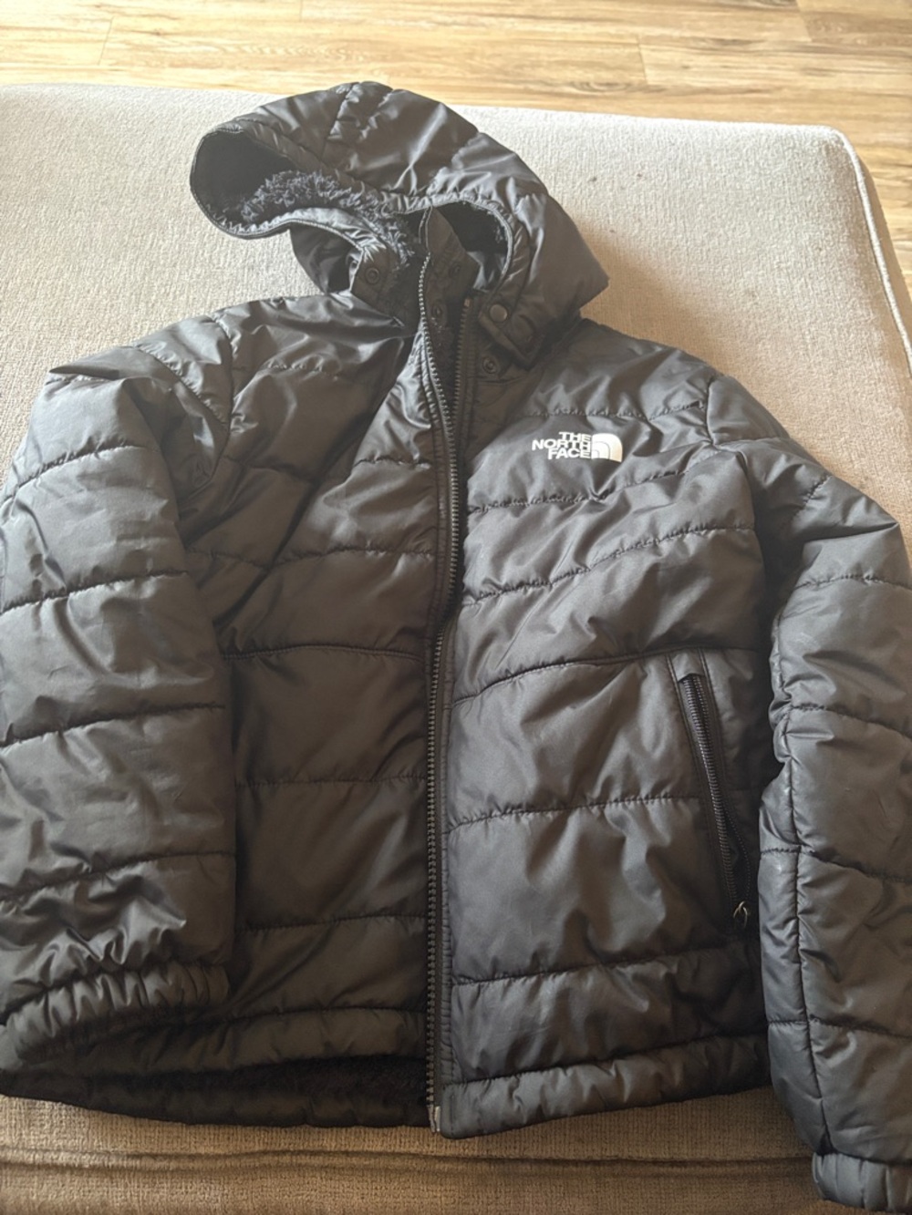 The North Face Black Quilted Hooded Puffer Jacket